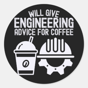 Zal technische adviezen geven voor koffie  ronde sticker