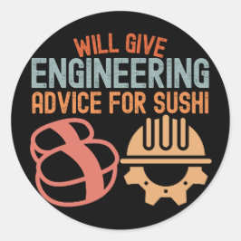 Zal technische adviezen geven voor sushi ronde sticker