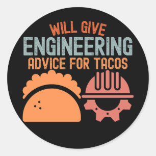 Zal technische adviezen geven voor Tacos Ronde Sticker