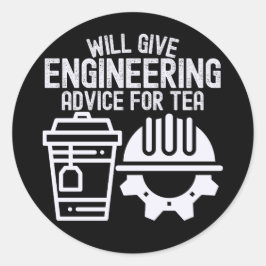 Zal technische adviezen geven voor thee ronde sticker