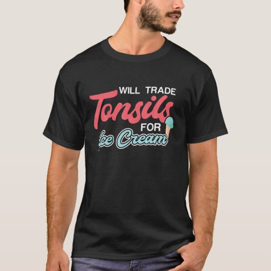 Zal tonsillen verhandelen voor ijscream tonsillect t-shirt (Voorkant)
