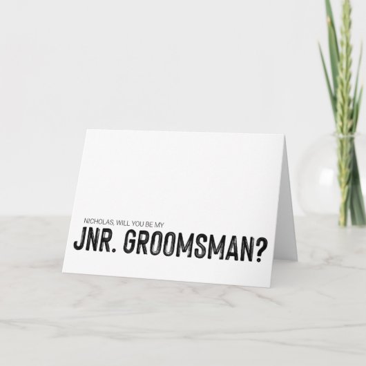 Zal u Junior Groomsman voorstel vragen bruiloft Kaart (Voorkant)
