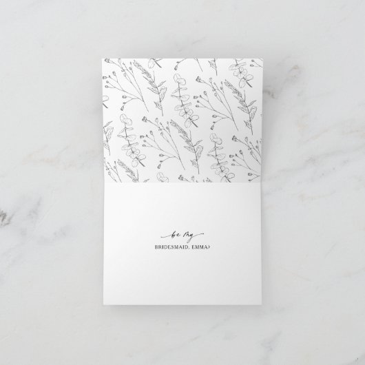 Zal u mijn bruidmaid eenvoudig modern script zijn? kaart (Binnen)