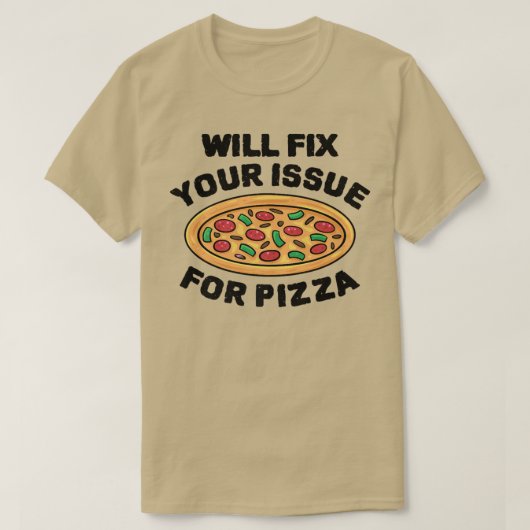 Zal uw probleem voor Pizza Eating Pizza Italiaans T-shirt (Design voorkant)