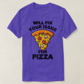 Zal uw probleem voor Pizza Eating Pizza Italiaans  T-shirt (Design voorkant)
