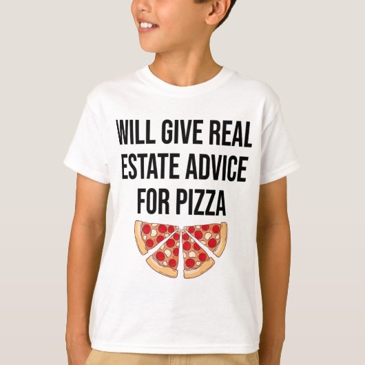 Zal vastgoedadvies geven voor pizza - Real Esta T-shirt (Voorkant)