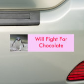 Zal vechten voor chocolade bumpersticker (Op auto)