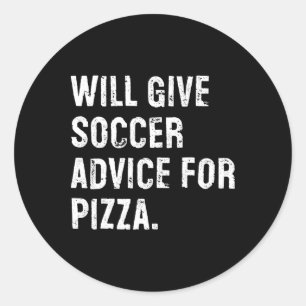Zal Voetbaladvies Geven Voor Pizza Grappige Voetba Ronde Sticker