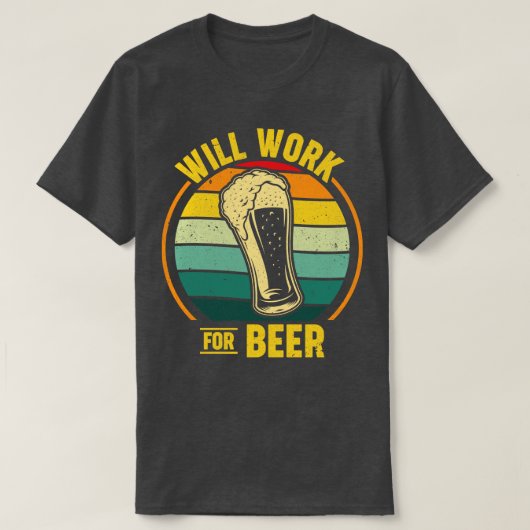 zal voor bier werken t-shirt (Design voorkant)