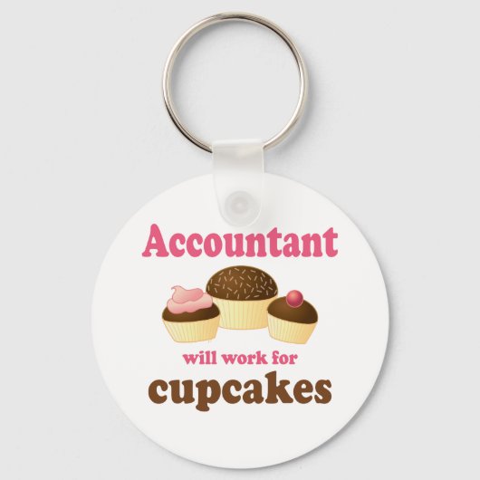zal voor Cupcakes Accountant werken Sleutelhanger (Voorkant)