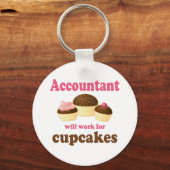 zal voor Cupcakes Accountant werken Sleutelhanger (Voorkant)