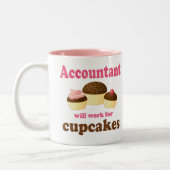 zal voor Cupcakes Accountant werken Tweekleurige Koffiemok (Links)