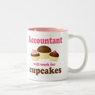 zal voor Cupcakes Accountant werken Tweekleurige Koffiemok