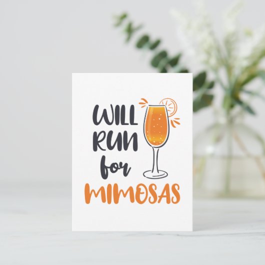 Zal voor Mimosas lopen Briefkaart (Staand voorkant)