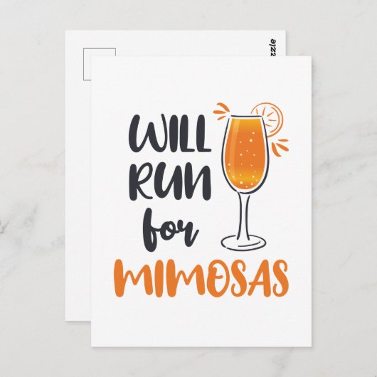 Zal voor Mimosas lopen Briefkaart (Voorkant / Achterkant)