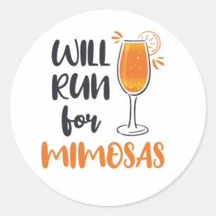 Zal voor Mimosas lopen Ronde Sticker