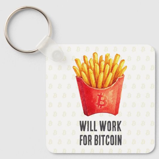 Zal Werken Voor Bitcoin Sleutelhanger (Voorkant)