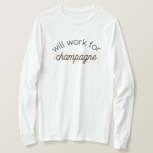 Zal werken voor champagne lang sleeve t-shirt (Design voorkant)