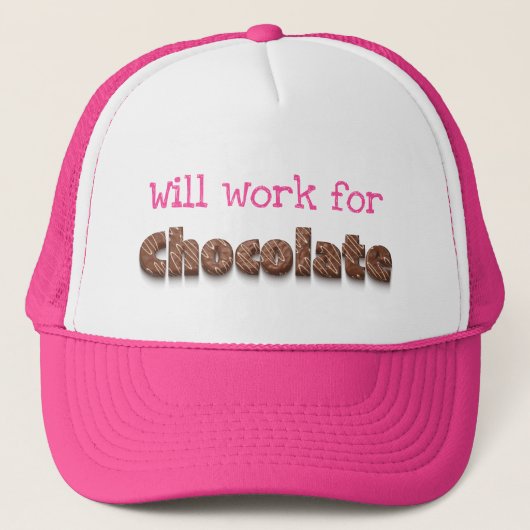 Zal werken voor chocolade grappige humor trucker pet (Voorkant)