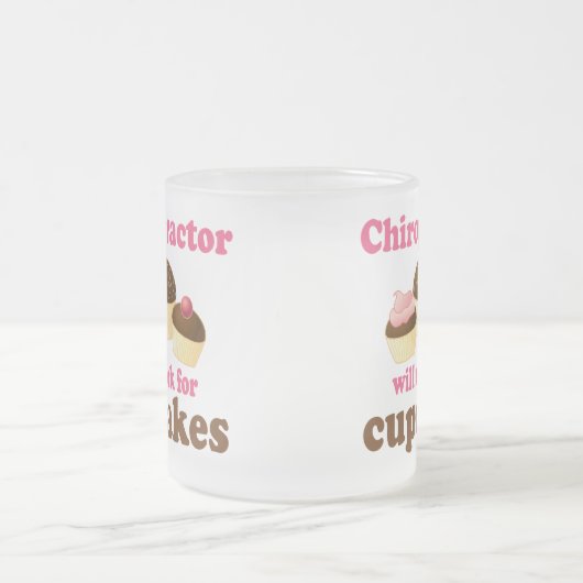 zal werken voor cupcakes chiropractor matglas koffiemok (Center)