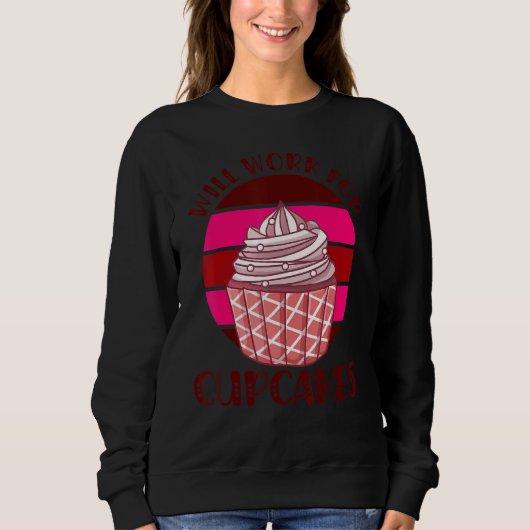 Zal Werken Voor Cupcakes Retro Trui (Voorkant)