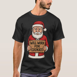 Zal Werken voor Koekjes – Schattige Grappige Kerst T-shirt