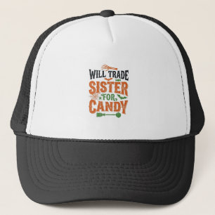 Zal Zus Ruilen Tegen Snoep Halloween Shirt Ontwerp Trucker Pet