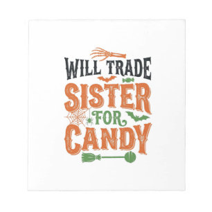 Zal Zus Ruilen Voor Snoep Halloween T-Shirt Ontwer Notitieblok