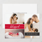 Zalig Baby's Eerste Kerstmis Familie Foto's Feestdagenkaart (Voorkant / Achterkant)