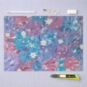 Zalig Blauw Bloemen Weefsel Papier (Craft)