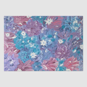 Zalig Blauw Bloemen Weefsel Papier