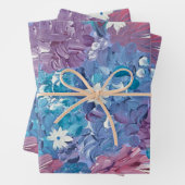 Zalig Blauw Bloemen Wrapping Papier Inpakpapier Vel (In situ)