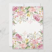 zalig | Blush Pink en Faux Gold Floral Wedding Kaart (Achterkant)