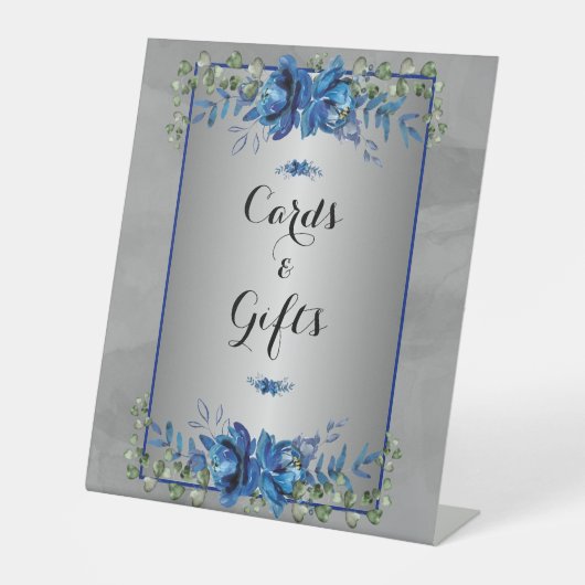 Zalig botanisch: zilver-geïnfundeerd Vrijgezellenf Reclamebord Met Voetstuk (Voorkant)