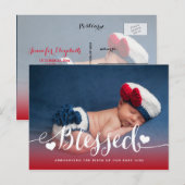 zalig | Foto Baby Geboorteaankondiging Aankondigingskaart (Voorkant / Achterkant)