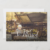 Zalig | Glitz faux glitter foto overlay Feestdagenkaart (Voorkant)