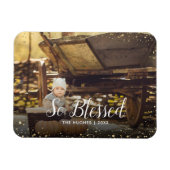 Zalig | Glitz faux glitter foto overlay Magneet (Horizontaal)