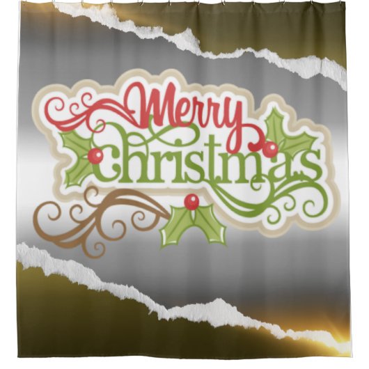 Zalig kerstfeest  douchegordijn (Voorkant)