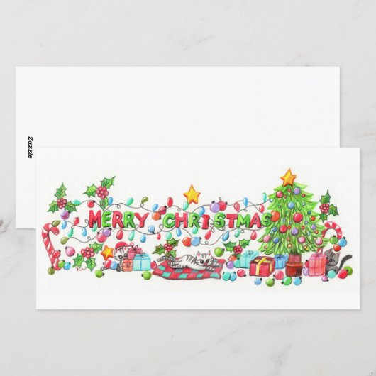 Zalig kerstfeest feestdagenkaart (Voorkant / Achterkant)