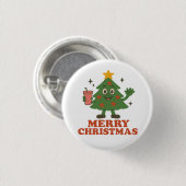 Zalig kerstfeest ronde button 3,2 cm (Voorkant /achterkant)