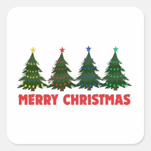 Zalig kerstfeest vierkante sticker (Voorkant)