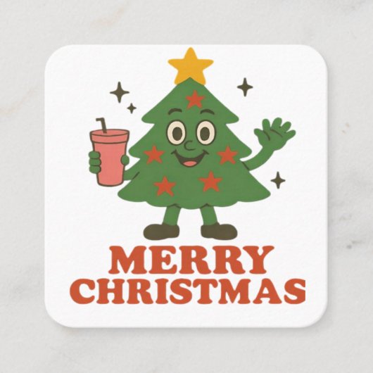 Zalig kerstfeest vierkante visitekaartje (Voorkant)