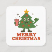 Zalig kerstfeest vierkante visitekaartje (Achterkant)