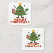 Zalig kerstfeest vierkante visitekaartje (Voorkant / Achterkant)