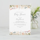 Zalig kleurrijk Boho Wildflower Baby shower Kaart (Staand voorkant)
