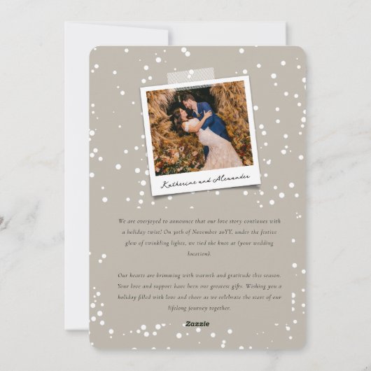 Zalig & vrolijk ooit na boog bruiloft foto feestdagenkaart (Achterkant)