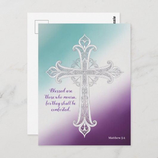 "Zalig zijn zij die treuren" Matteüs 5:4 briefkaar Briefkaart (Voorkant / Achterkant)