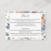 Zalige Bloemen Details Stoffig Blauw en groen Informatiekaartje (Voorkant)