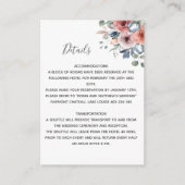 Zalige bloemendetails, stoffige blauwe bloemen informatiekaartje (Voorkant)