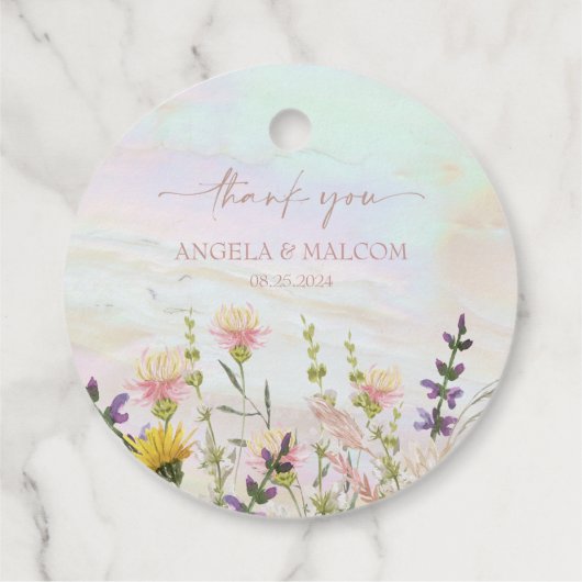 Zalige Blooms Bruiloft Bedankjes Labels (Achterkant)